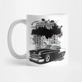 1955 Black Chevy Bel Air Detroit Iron Print Mug